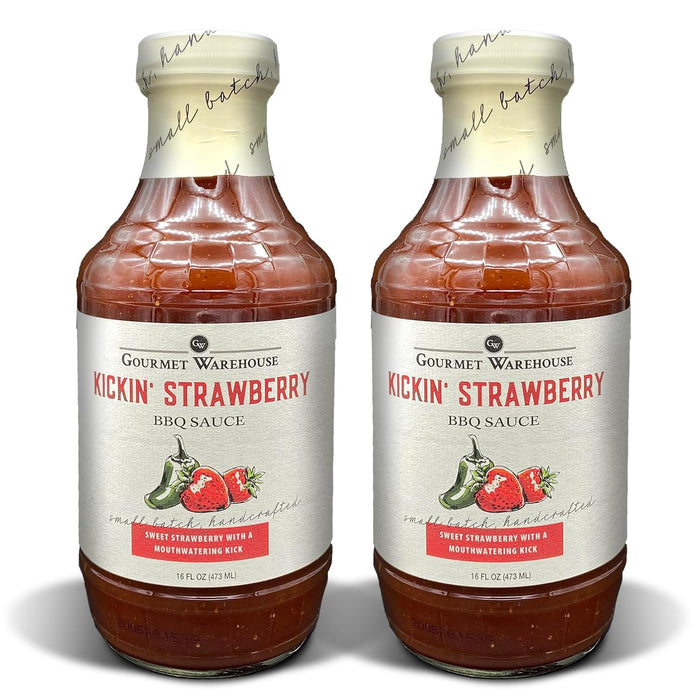 Gourmet Warehouse Cherry Jalapeno BBQ Sauce, Premium Barbecue Sauces Handcrafted In Small Batches Gluten-Free, HFCS-Free, Delicious Sauce 16 Ounces Bottle (Pack of 2)