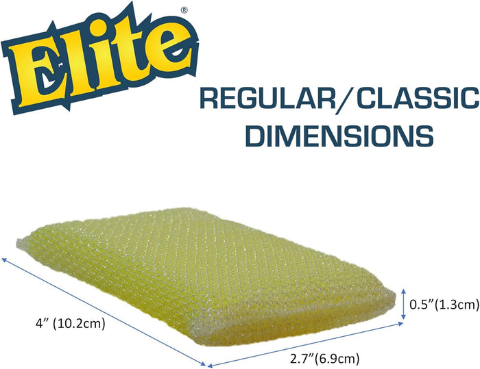 Elite All Purpose Cleaning Pad, 6 Pads (2x3pack), Non Scratch, Dish Sponge, Scrubber, Sponges for Kitchen and Household Use, Made in USA