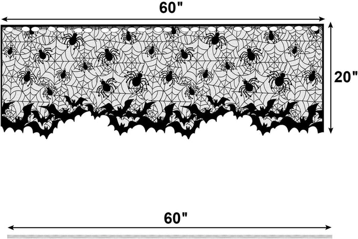 3Pcs Halloween Lamp Shade Cover Decoration, Black Lace Ribbon Spider web Lampshades Cover Topper Scarf for Festive Party Indoor Decor Supplies, Large 20 X 60 Inch Spiderweb Lamp Shade Cover
