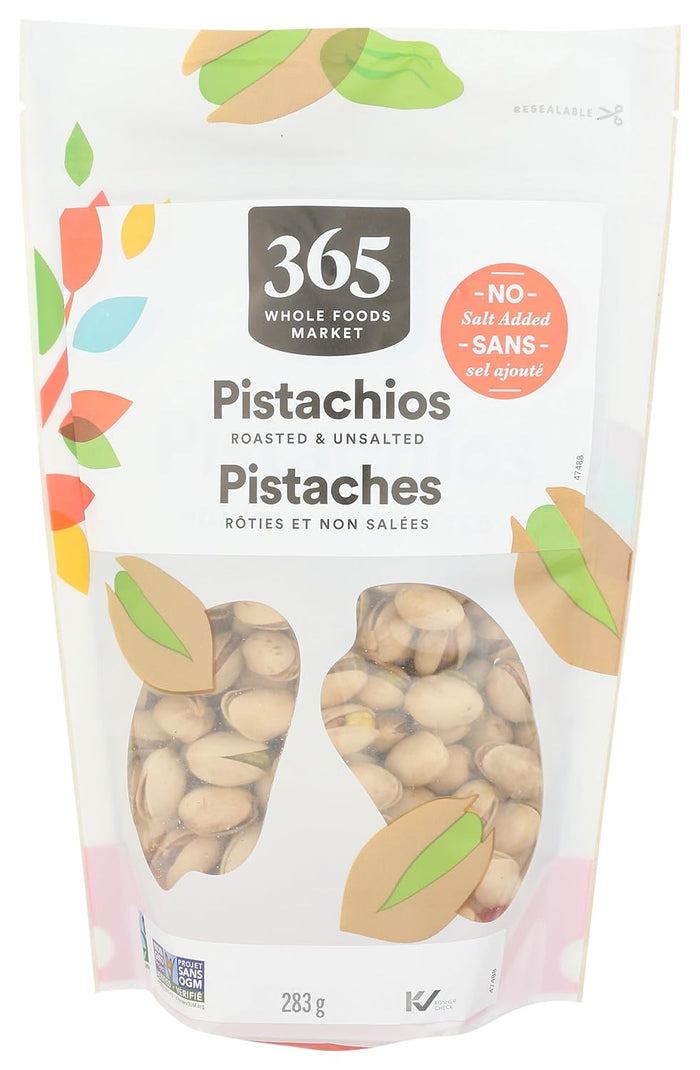 365 by Whole Foods Market, Roasted Unsalted Pistachios, 10 Ounce (Pack of 2)