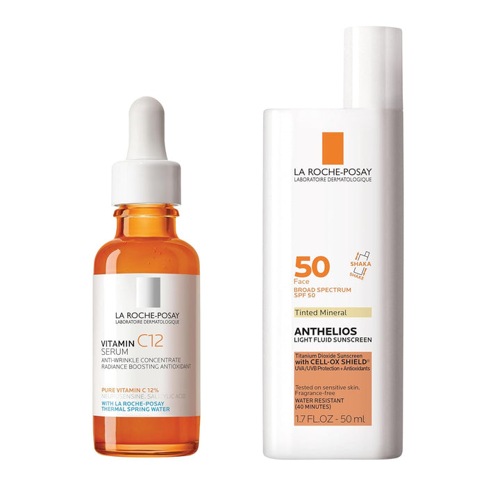 La Roche-Posay Pure 12% Vitamin C Serum For Face With Hyaluronic Acid & Salicylic Acid, Hydrating Face Serum, Boost Radiance & Reduce Wrinkles, 2 Formulas for Normal or Oily Skin Control