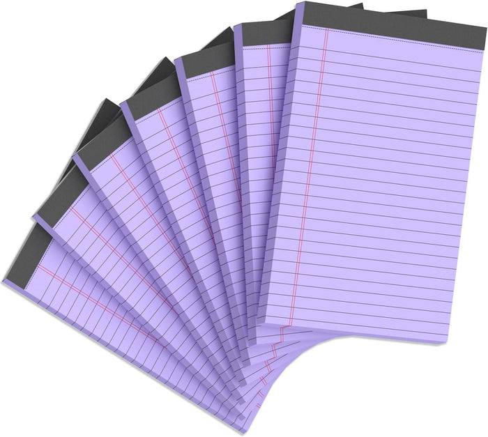 Legal Pads 5x8 Inch Writing Pads for Office Note Pads 5x8 for Work 80 GSM Paper College Ruled Legal Pad To Do List Notepad 30 Sheets 6 Pack Notebook Writing Pad Notepads for Grocery List Shopping List