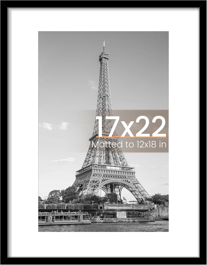 upsimples 8x10 Picture Frame, Display Pictures 5x7 with Mat or 8x10 Without Mat, Wall Hanging Photo Frame, Black, 1 Pack