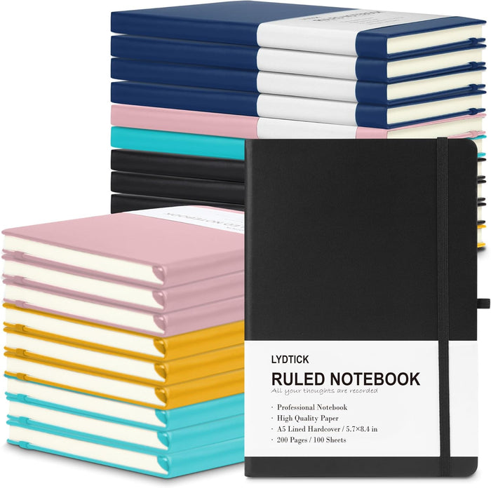 20 Pack Journals for Writing College Ruled Notebooks Journal in Bulk, Hardcover Notebooks (200Pages) for Note Talking, Lined Bullet Journals for Home School Office, 5.7"x8.4", Red