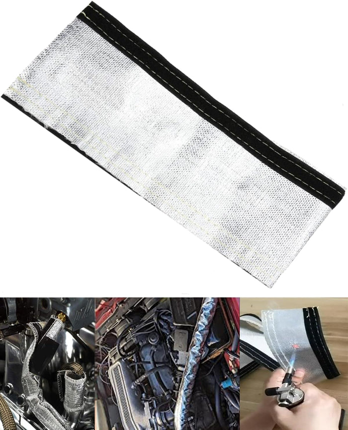 Qintisoy Automotive Heat Shield Sleeving - 1" I.D. x 10FT Silver Aluminized Heat Shroud Sleeving with 10 Pcs Stainless Steel Cable Metal Zip Ties