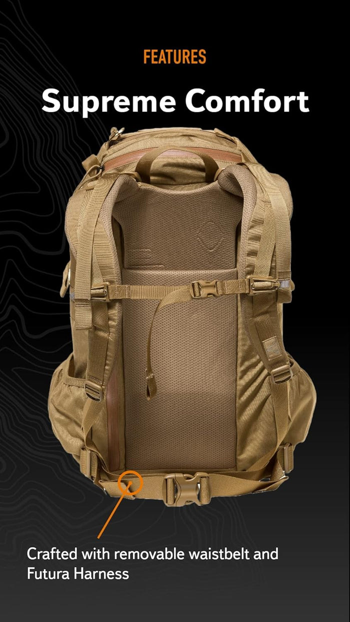 Mystery Ranch 2 Day Backpack – Tactical Daypack with Easy Access & Padded Computer Sleeve – Coyote, S/M
