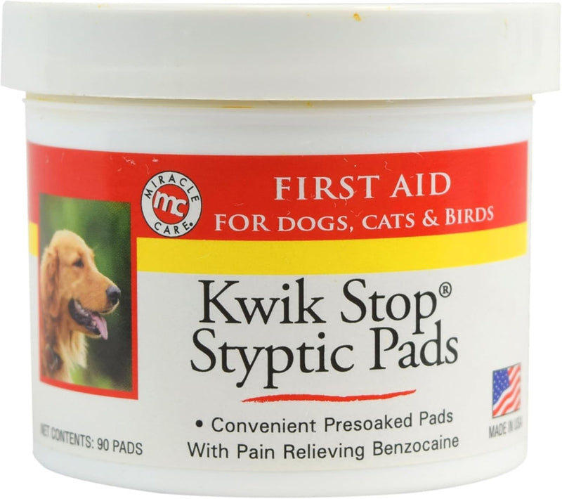 Miracle Care Kwik Stop Styptic Powder For Dogs, Cats and Birds, 0.5 Ounce, Fast Acting Blood Stop Powder with Pain Relieving Benzocaine