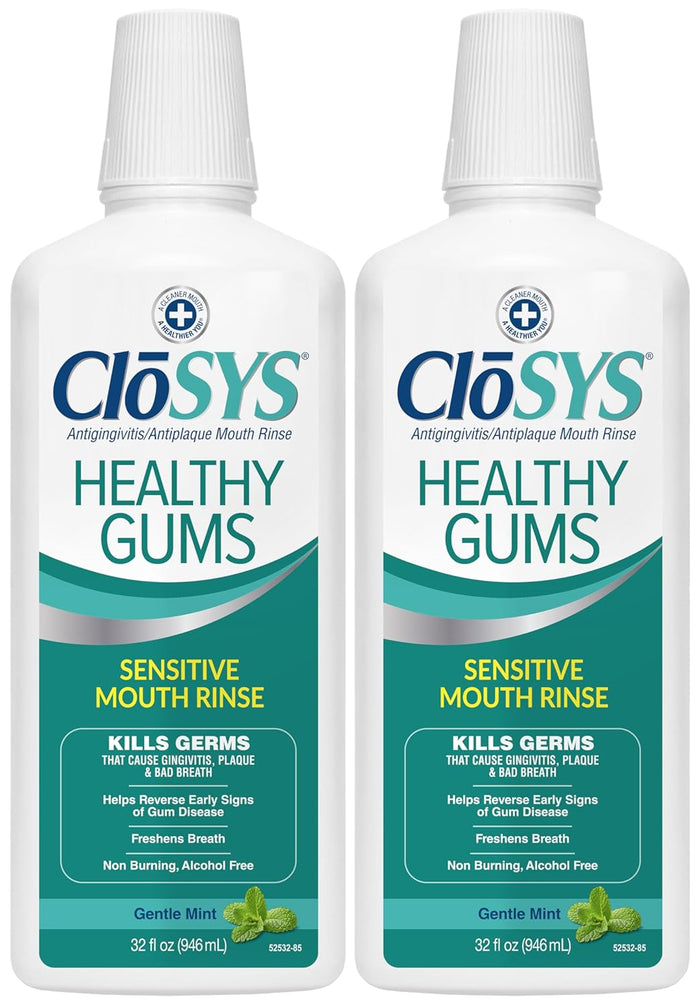 Closys Healthy Gums Mouthwash, Antiplaque and Anti-gingivitis for Gum Health, Non-Burning, Non-Irritating – 32 Fl Oz