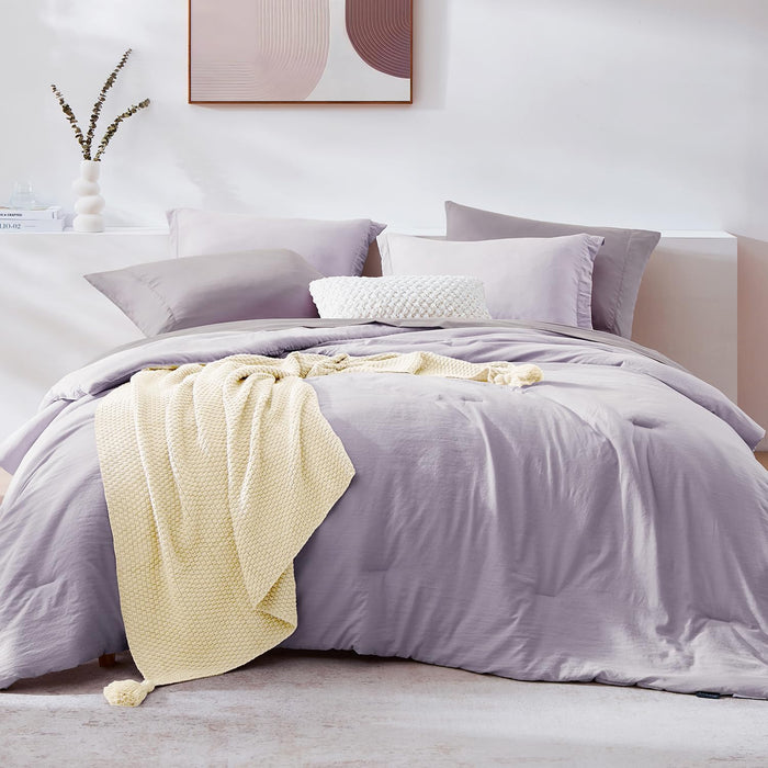 WRENSONGE Queen Comforter Set - 7 Pieces Sage Green Soft Bed in a Bag Queen with Fitted Sheet, Flat Sheet, 2 Pillow Shams, and 2 Pillowcases- Warm Bedding Sets Queen for All Season
