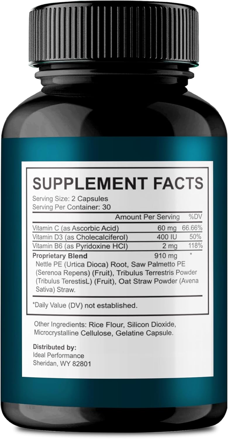 IDEAL PERFORMANCE TC24 Capsules, TC 24 Prostate Health Supplement Pills - Maximum Strength, TC24 Supports Prostate Heath All Natural Formula, TC 24 Capsules Reviews (120 Capsules)