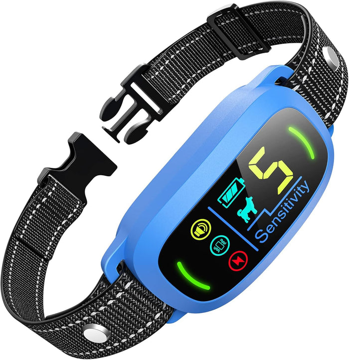 Dog Bark Collar for Large Medium Small Dogs, Rechargeable Smart Bark Collar, Anti Barking Training Collar with 5 Adjustable Sensitivity Beep Vibration (Black)