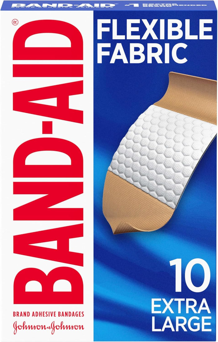 Band-Aid Brand Flexible Fabric Sterile Adhesive Bandages, Comfortable Cushioned Wound Care & Protection for Minor Cuts, Scrapes & Burns, First Aid, Hurt-Free Comfort Pad, One Size 1x3 In, 100 Count