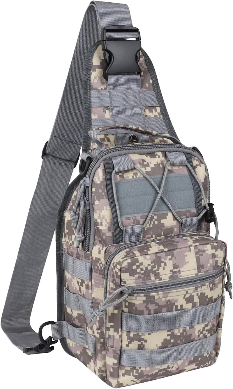 Qcute Tactical Backpack, Waterproof Military Cross-body Molle Sling Shoulder Backpack Chest Bag for Outdoor Every Day Carry
