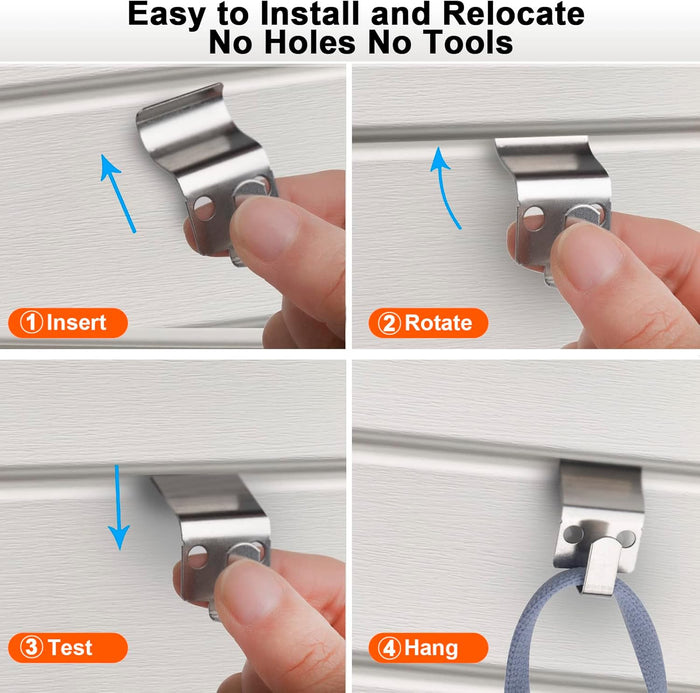 Vinyl Siding Hooks SS, Hold Up to 30lbs Siding Hooks for Hanging Outdoor, No Drilling Vinyl Siding Clips,Easy Install Rustproof Siding Clips to Hang Things for Holiday Lights, Home Decor 10 Pack
