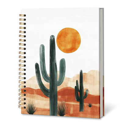 DILSJ Boho Western Notebook Journal, Boho Southwestern Abstract Cactus Journals Notebooks, Western Office Supplies Hardcover Spiral Notebook Journal, 5.5x8.3 Inch