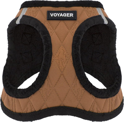 Best Pet Supplies - All Weather Mesh/Plush, Reflective, No Pull Harness for Small, Medium Dogs, Cats - Secure with Hook & Loop Fastener, Buckle, Double D-Rings - Beige Plush, L