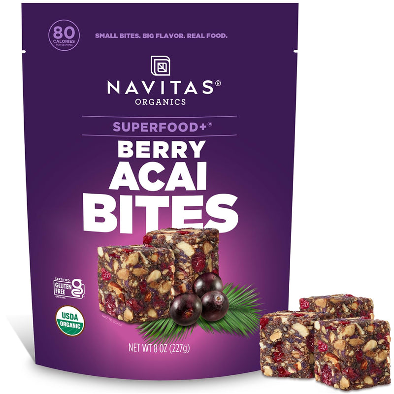 Navitas Organics Superfood Power Snacks, Cacao Goji, 8 oz. Bag, 11 Servings — Organic, Non-GMO, Gluten-Free