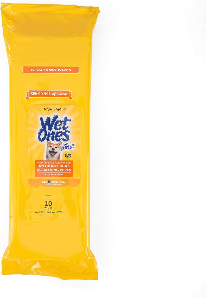 Wet Ones for Pets Multi-Purpose Dog Wipes With Aloe Vera | Dog Wipes For All Dogs in Tropical Splash, Wet Ones Wipes for Paws & All Purpose | 50 Ct Cannister Dog Wipes