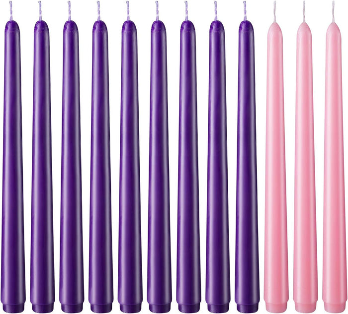 36 Pack White Taper Candles, 6-7 Hours Burn Time, Unscented and Smokeless, 4/5 x 10 Inch Dinner Candle Set for Household, Wedding, Party and Home Décor Candlesticks