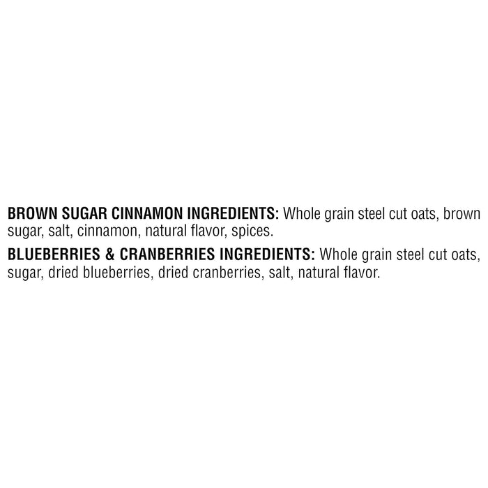 Quaker Steel Cut Quick 3-Minute Oatmeal, 2 Flavor Variety Pack, Individual Packets, 32 Count