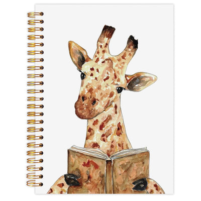 LZYRF Giraffe Reading Book Spiral Notebook Journal, Giraffe Gifts Notebooks for Note Taking, Reading Journals for Book Lovers, Funny Animal Bookish Hardcover Notebook, 5.5x8.3 Inch