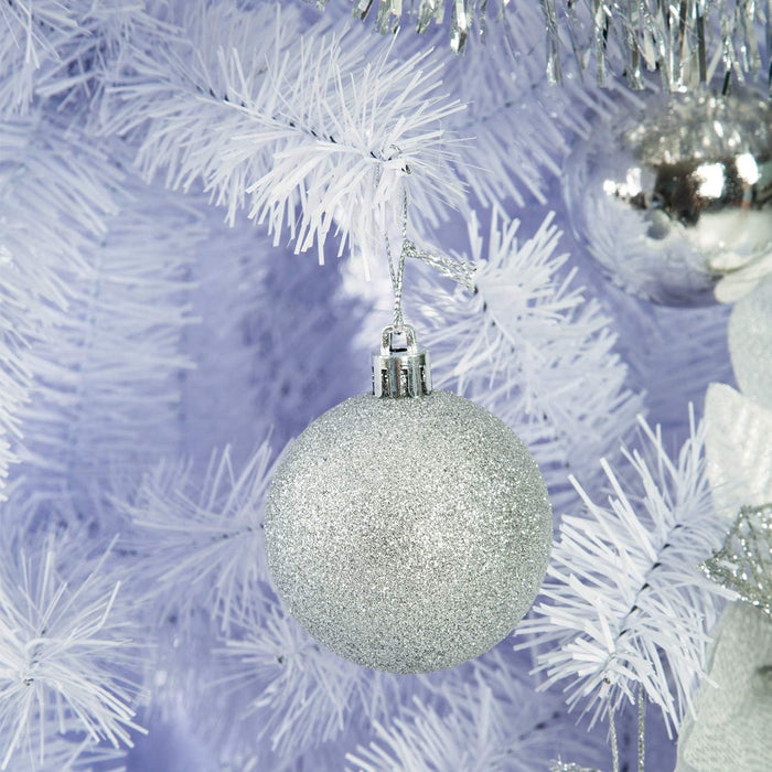 Sunnyglade 7.5 FT Premium White Artificial Christmas Tree 1,400 Tips Easy to Assemble with Christmas Tree Metal Stand for Indoor and Outdoor Use (7.5FT)