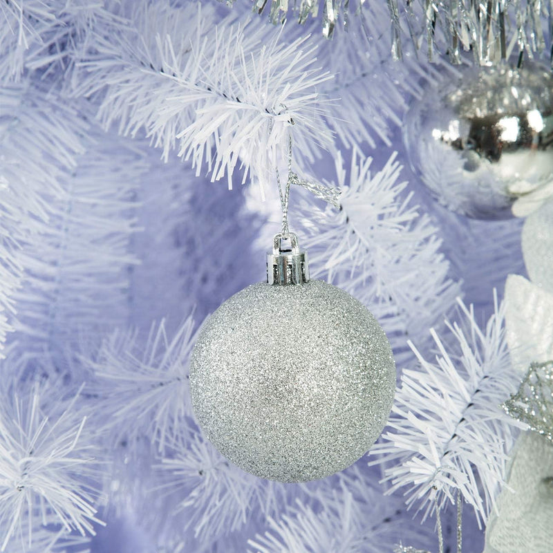 Sunnyglade 7.5 FT Premium White Artificial Christmas Tree 1,400 Tips Easy to Assemble with Christmas Tree Metal Stand for Indoor and Outdoor Use (7.5FT)
