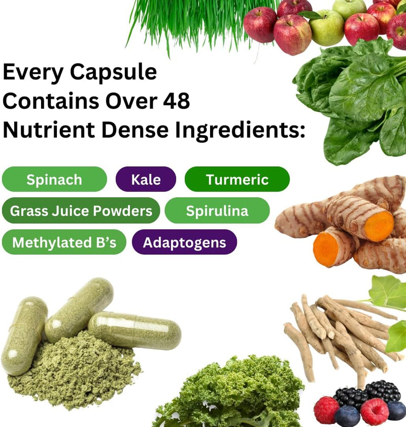 Paradise Herbs Earth's Blend Women's Once Daily Multivitamin with Iron, 48 Organic Superfoods, Probiotics, Antioxidants, Vitamins A, B12, C, D, K2, Daily Superfood, 30 Capsules