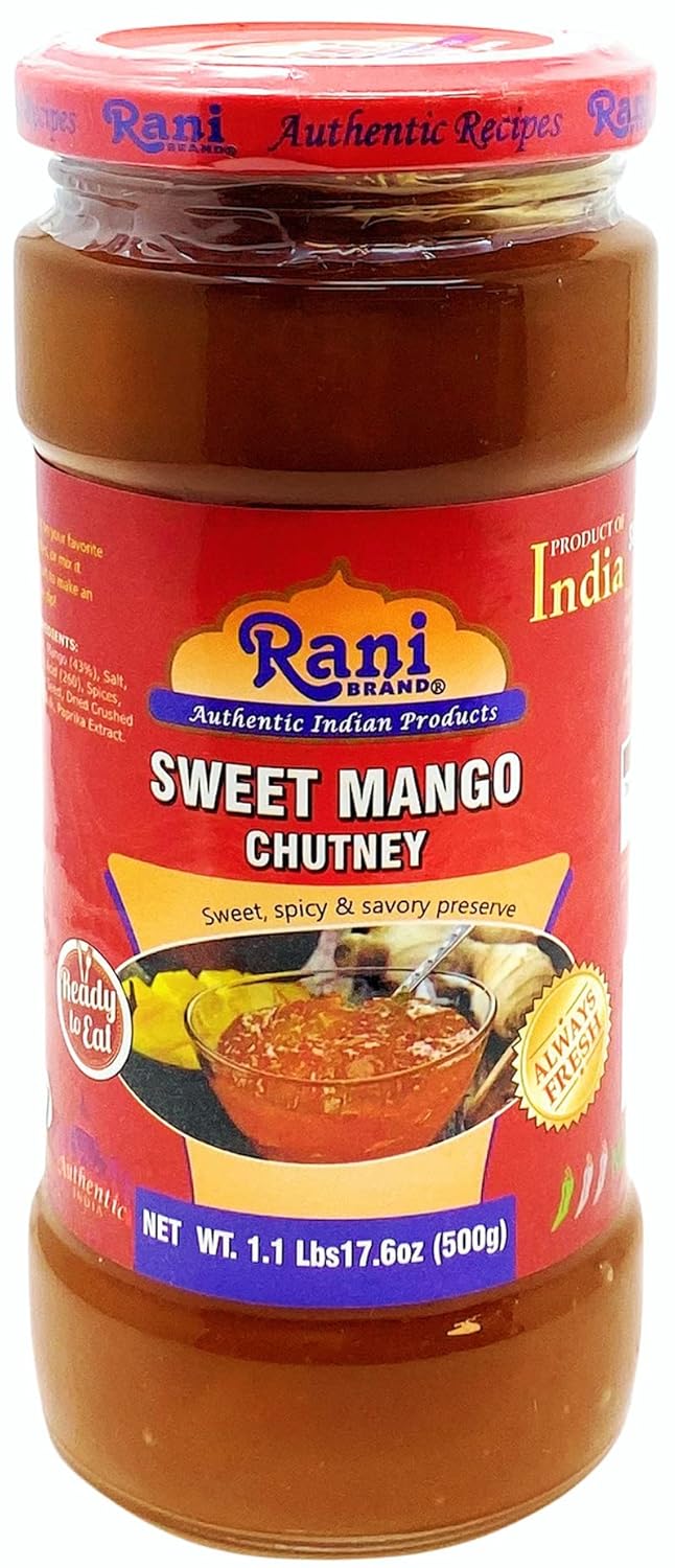 Rani Sweet Mango Chutney (Indian Preserve) 12.3oz (350g) Glass Jar, Ready to eat, Vegan ~ Gluten Free, All Natural, NON-GMO