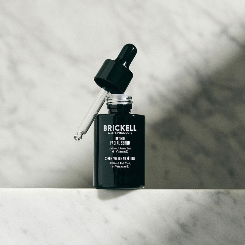 Brickell Men's Retinol Skin Care Serum Treatment For Firming Face Lines & Eye Wrinkles, Deep Hydrating Facial Skincare Serum For Anti-Aging, Fragrance Free, 1 Ounce