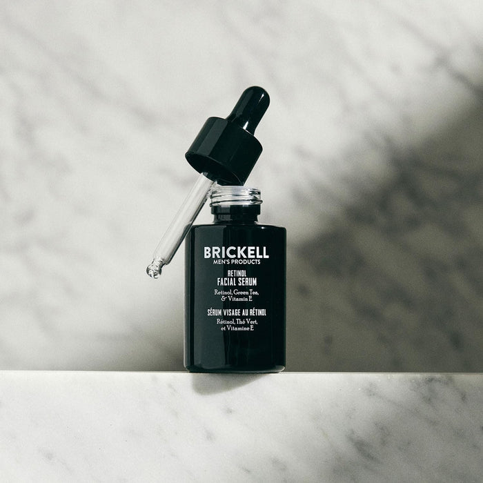 Brickell Men's Retinol Skin Care Serum Treatment For Firming Face Lines & Eye Wrinkles, Deep Hydrating Facial Skincare Serum For Anti-Aging, Fragrance Free, 1 Ounce