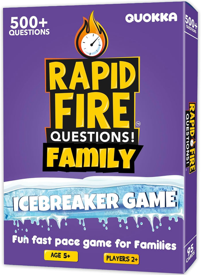 QUOKKA Icebreaker Cards with 500+ Questions - Adults Kids Family Conversation Cards Game - Break The Ice Family Game for Kids 8-12 - Perfect for Family or Adults Game Night I Travel Version