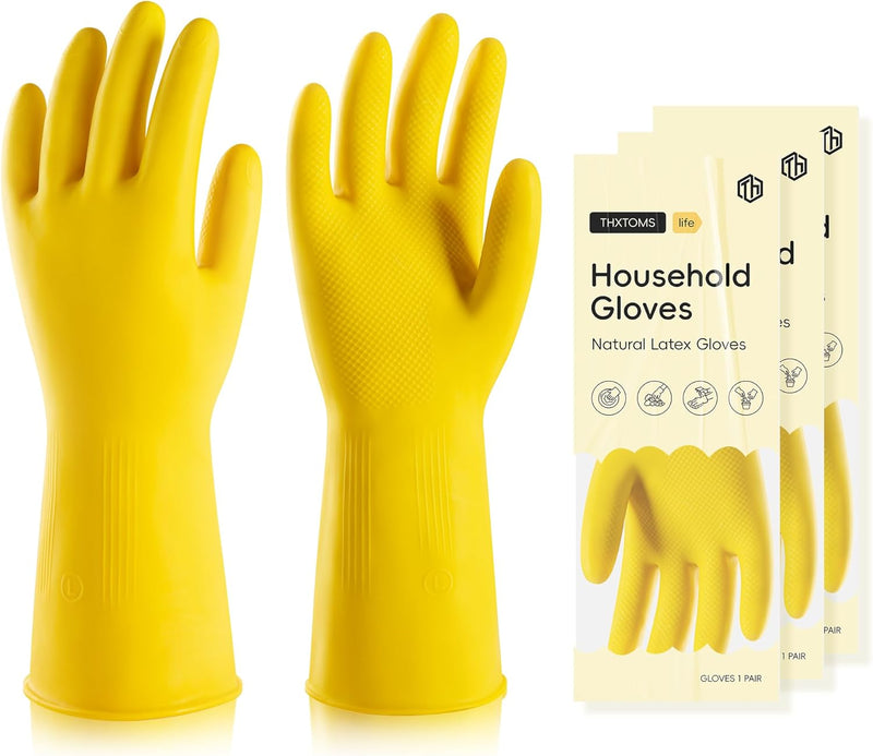 3/6/10 Pairs Rubber Cleaning Gloves,Reusable Dishwashing Household Dish Gloves for Kitchen,Cleaning,Gardening