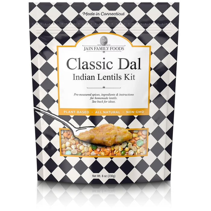 Jain Family Foods Bengali Kitchari Kit | Authentic Indian Meal Kit with Spiced Yellow Lentils | Plant Based, Gluten-Free, High Fiber | Easy One Pot Dinner, Instant Pot Friendly | Serves 2