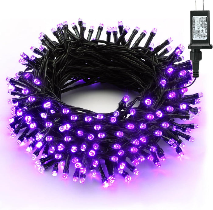 Brizled Purple & Orange Halloween Lights, 95.14ft 240 LED Halloween String Lights Connectable with Timer, 8 Modes Outdoor Orange Light, Plugin Mini Light Waterproof for Outside Spooky Decoration