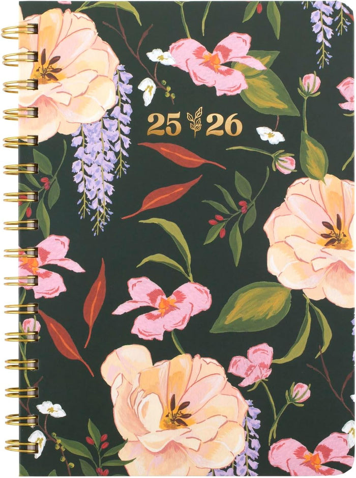 Cambridge Pen+Pillar Notebook, 2 Pack, Legal Ruled Paper, 5-3/4" x 8-1/4", 80 Sheets, Hardcover, Floral and Butterfly (PP12P-402)