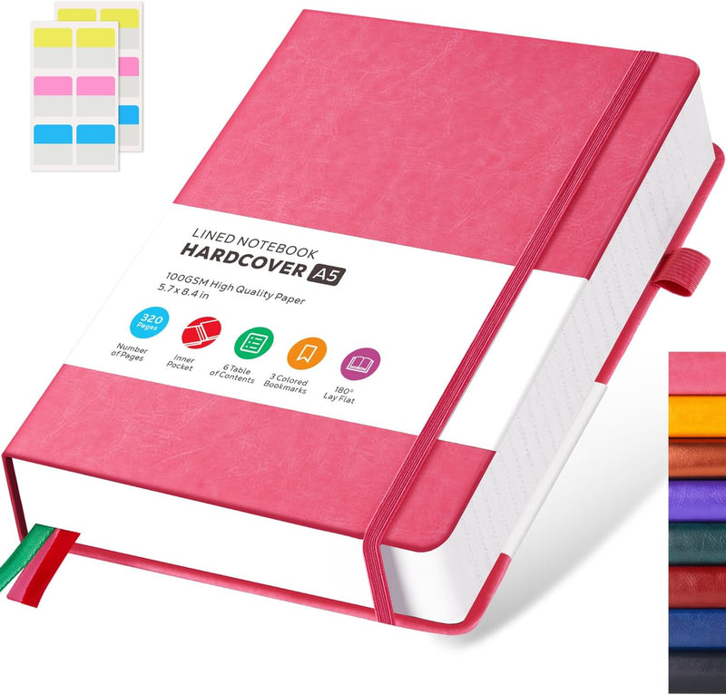 A4 Hardcover Notebook, Large 8.5 x 11 Notebook Journals for Writing Note Taking Women & Men, 320 Pages Hardcover Work Notebook Journal Notepad Writing Pads, Orange