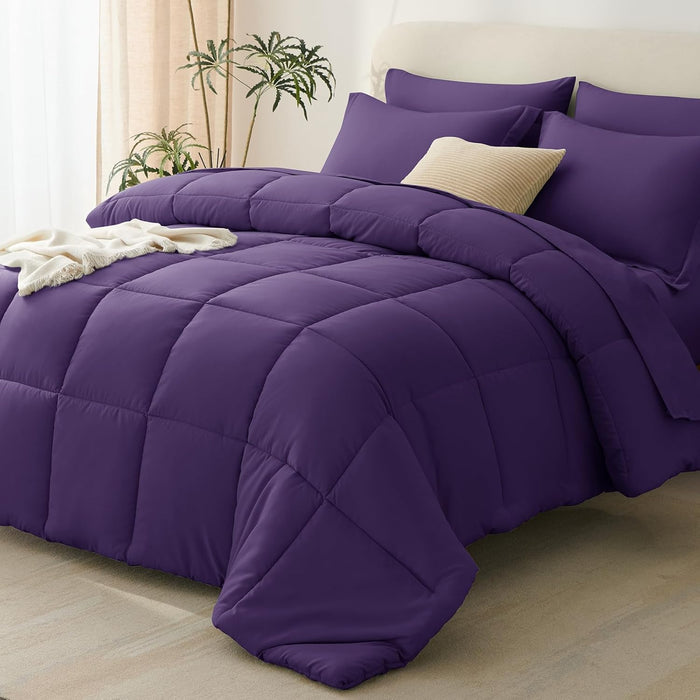CozyLux King Size Comforter Set Sage Green - 7 Pieces Bed in a Bag King, Okeo-Tex Certifited Bedding Set, All Season Soft Bed Set with Down Alternative Comforter, Sheets, Pillowcases & Pillow Shams