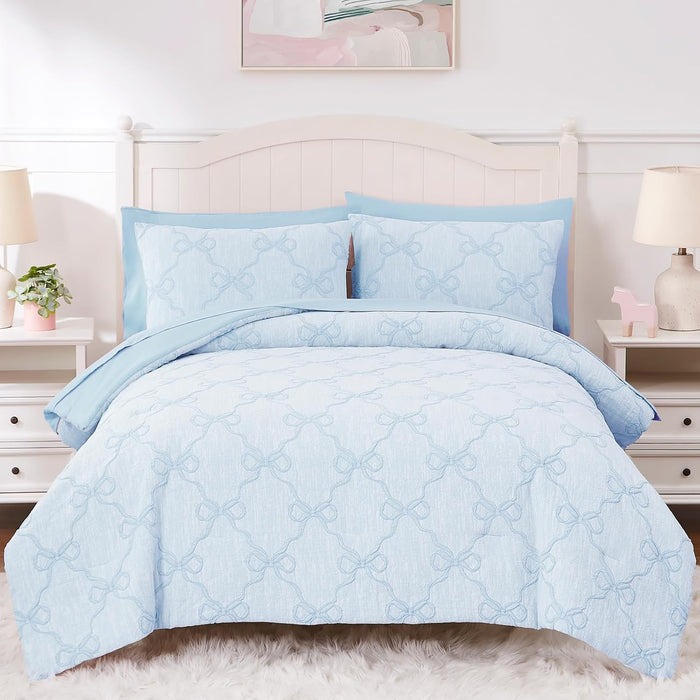 Twin Comforter Set with Sheets for Girls-5 Pieces Twin Bedding Sets with Pink Comforter, Sheets, Pillowcase & Sham for Kids (Pink Gold Heart, 66" X 86")