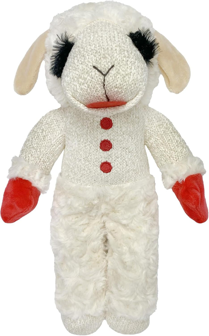 Multipet Mini Lamb Chop Officially Licensed, Plush, Squeak Pet Toy (White, 10')