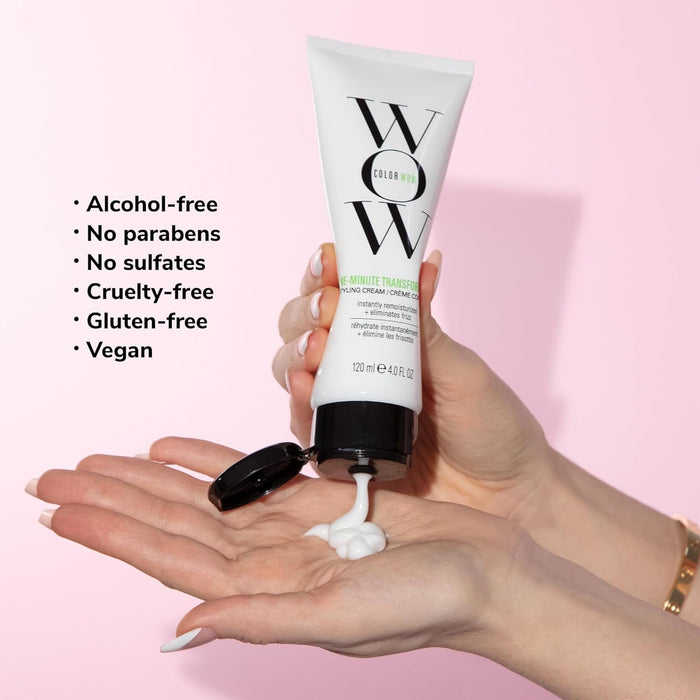 COLOR WOW One Minute Transformation – Instant frizz fix| Nourishing styling cream smooths, tames + defrizzes on the spot| Avocado oil + Omega 3’s hydrate, repair for silkier, smoother texture