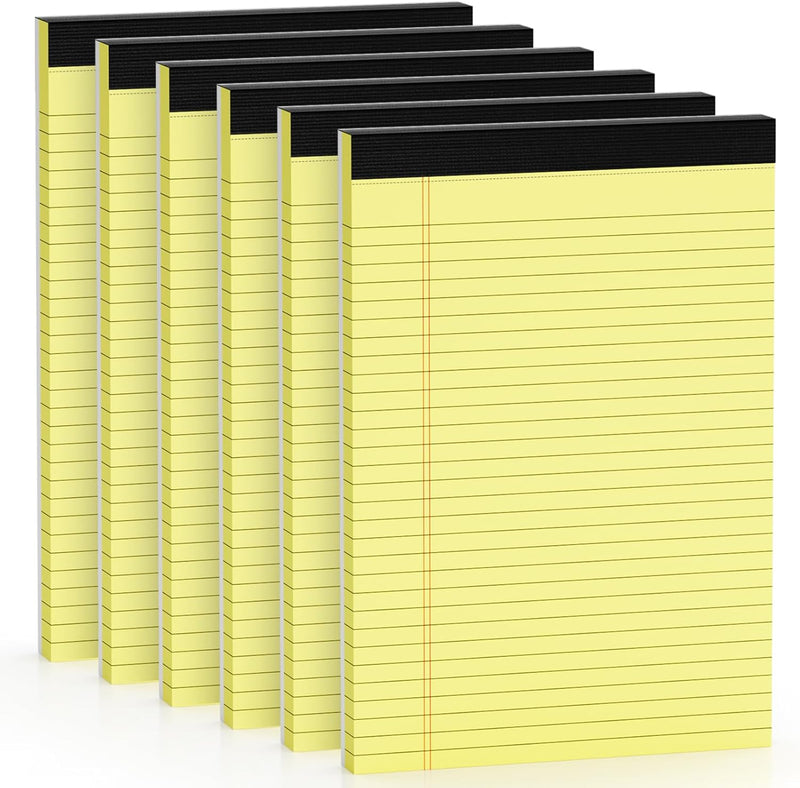 12 Pack Legal Pads 8.5 x 11 Basic Note Pads 8.5 x 11 - Premium Quality 21lb Paper Lined Notepad - Wide Ruled Writing Pads Perfect for Writing and Note-Taking - 30 Sheets per Pad