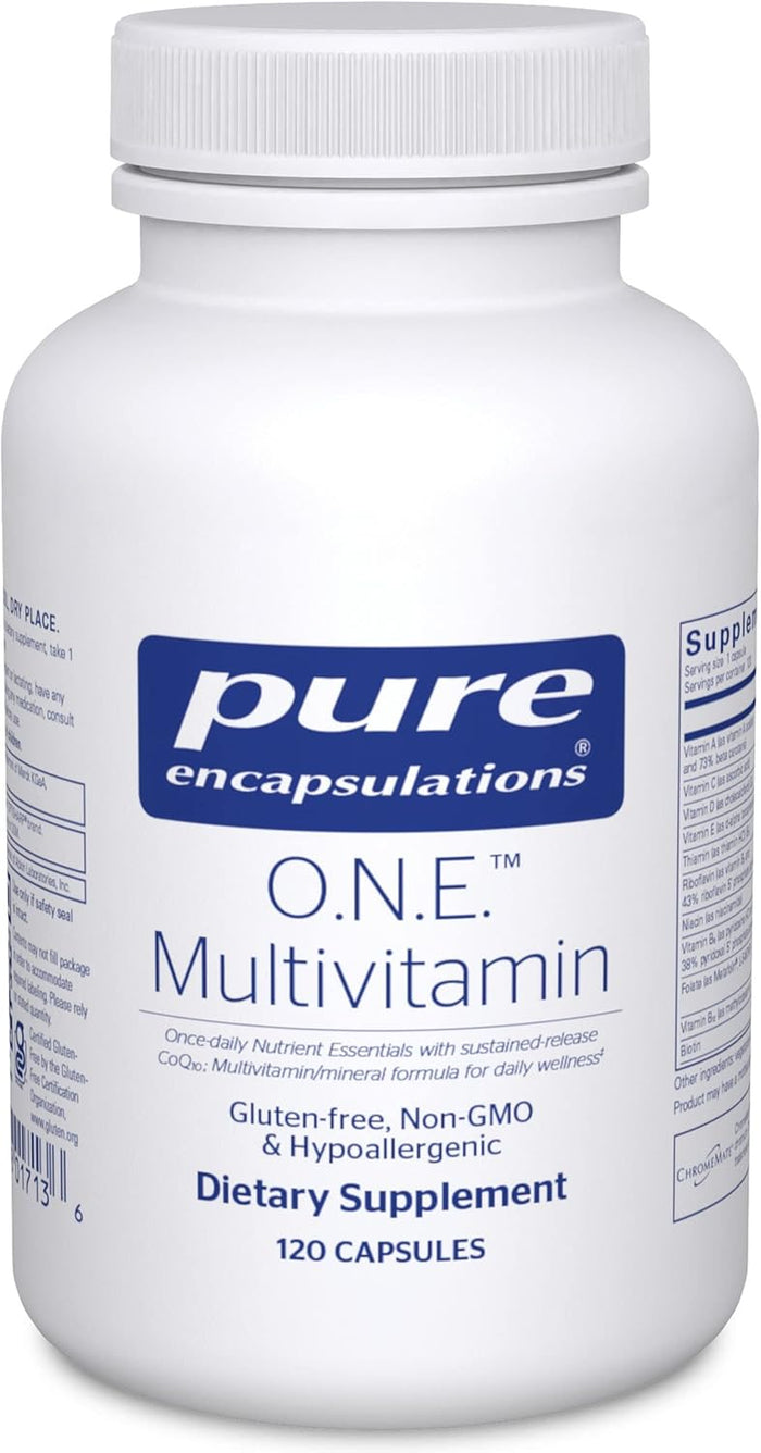 Pure Encapsulations O.N.E. Multivitamin - Once Daily Multivitamin with Antioxidant Complex Metafolin, CoQ10, and Lutein to Support Vision, Cognitive Function, and Cellular Health* - 60 Capsules