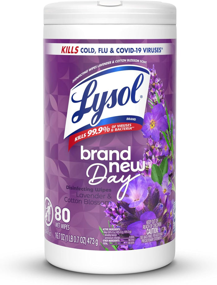 Lysol Disinfecting Wipes Bundle, Home Apartment Dorm Room Essentials and Cleaning Supplies, All Purpose Cleaner, Multi-surface Cleaning Wipes, Lemon and Lime Sanitizing Wipes Bundle, 80 Count