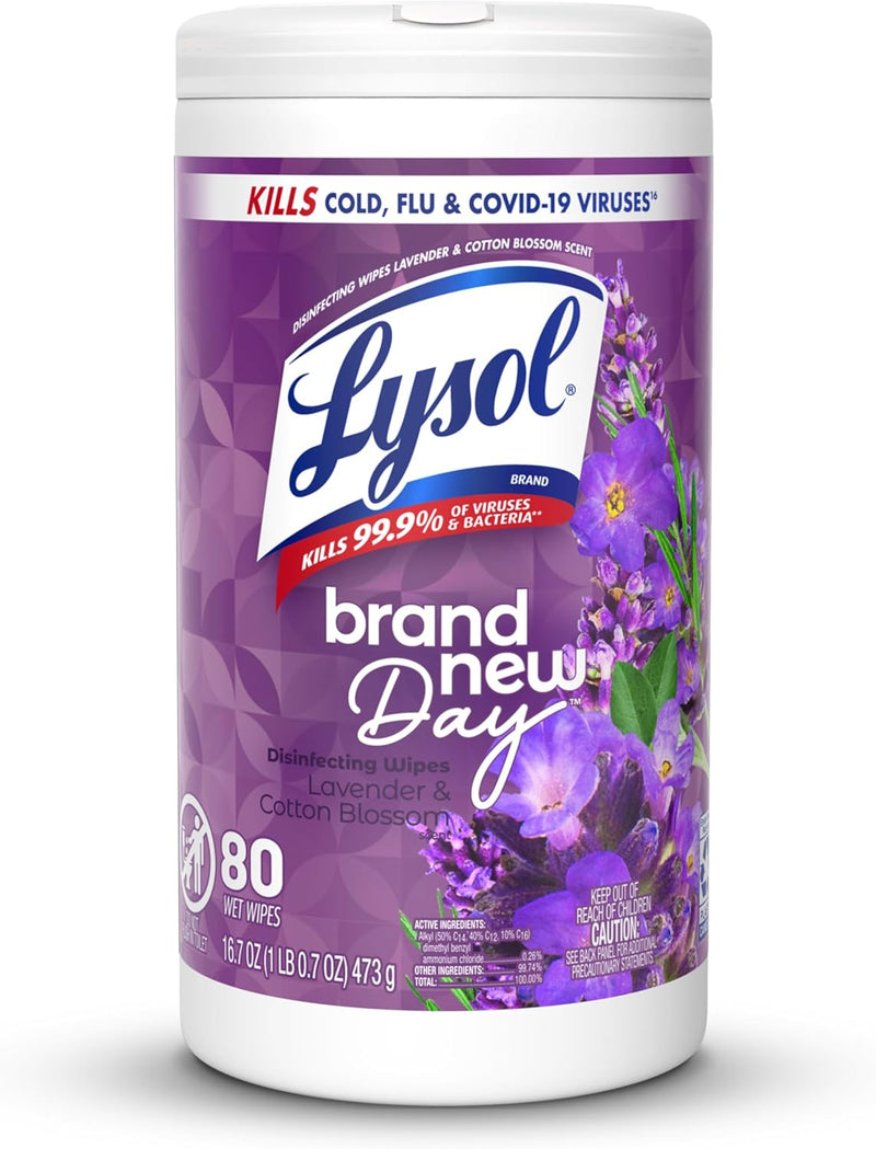 Lysol Disinfecting Wipes Bundle, Home Apartment Dorm Room Essentials and Cleaning Supplies, All Purpose Cleaner, Multi-surface Cleaning Wipes, Lemon and Lime Sanitizing Wipes Bundle, 80 Count