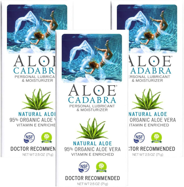 Aloe Cadabra Natural Water Based Vaginal Moisturizer, Organic Aloe Non-Staining, pH Balanced (Unscented 2.5 Ounces, 1 Pack)