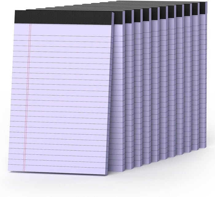 Legal Pads 8.5 x 11, 12 Pack Colored Note Pads 8.5 x 11 Pink Notepad 8.5 x 11 Multi-Color Pink/Green/Blue Writing Pads 8.5 x 11 Lined Paper Pads Wide Ruled Legal Pad Notebook Paper, 30 Sheets per Pad