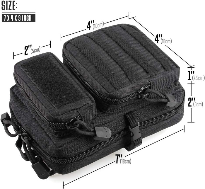 LIVANS Tactical Molle Utility Pouch, EDC Tool Pouch Tactical Phone Pouches Mini Waist Pouches Medical EDC IFAK Pack Mini Design of 3-Day Backpack
