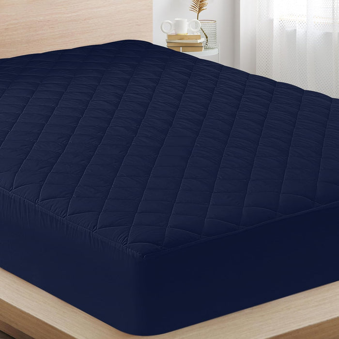 Utopia Bedding Quilted Fitted Mattress Pad, King Size, Elastic Fitted Mattress Topper Protector and Cover Stretches up to 16 Inches Deep, Machine Washable (White)