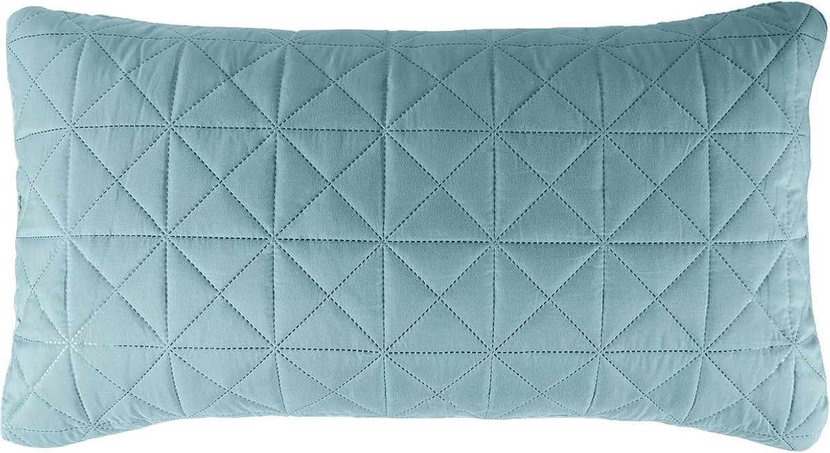 Vianney Queen Comforter Set – Novo Malaga Reversible Quilt 91x93 Inches with 2 Standard Pillow Shams, Soft Lightweight All-Season Bedding in Light Blue and White